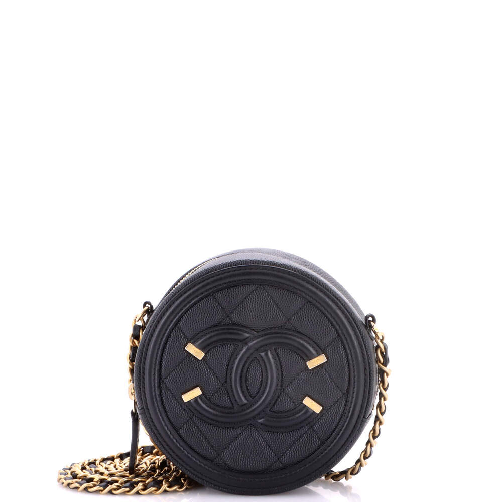 Chanel Filigree Round Clutch With Chain #260986C26B